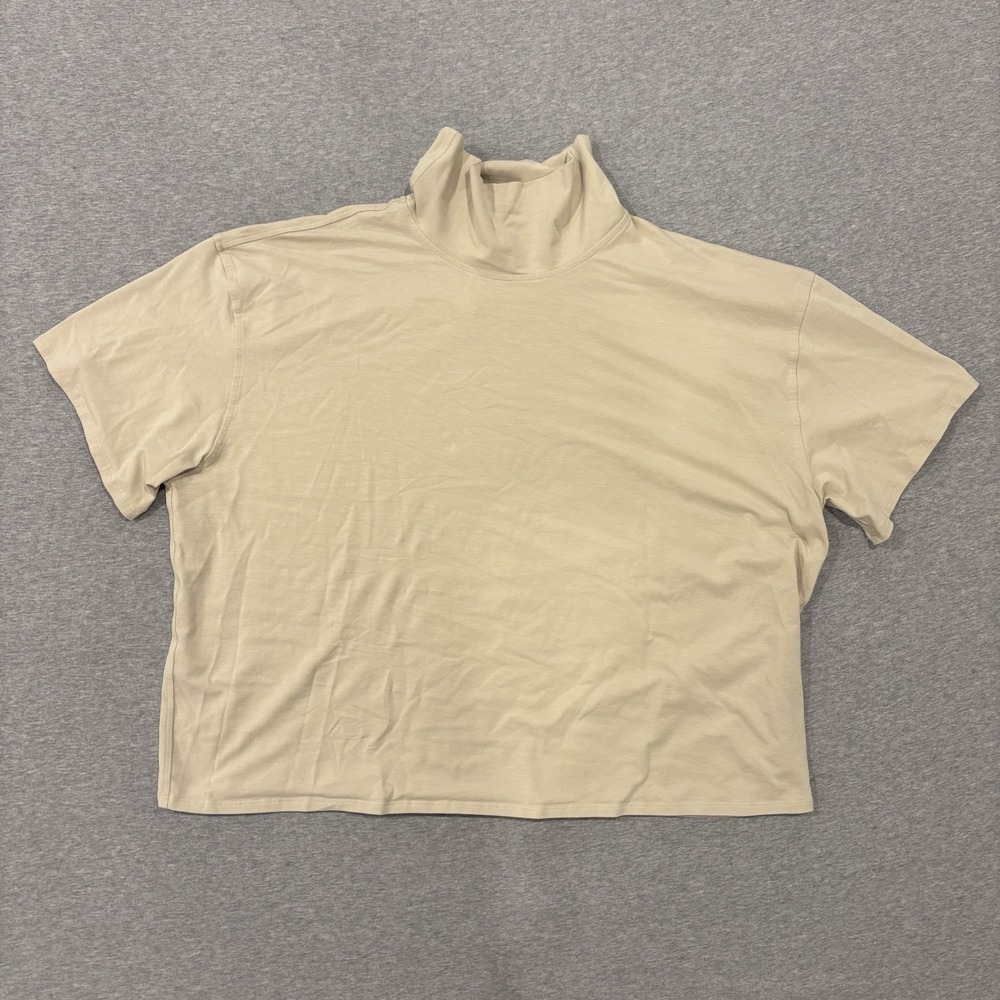 Lululemon Relaxed-Fit Turtleneck Shirt Women's Size‎ 14 Natural Ivory Stretch